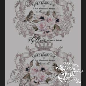 French-Paired - Rub on Image Transfer